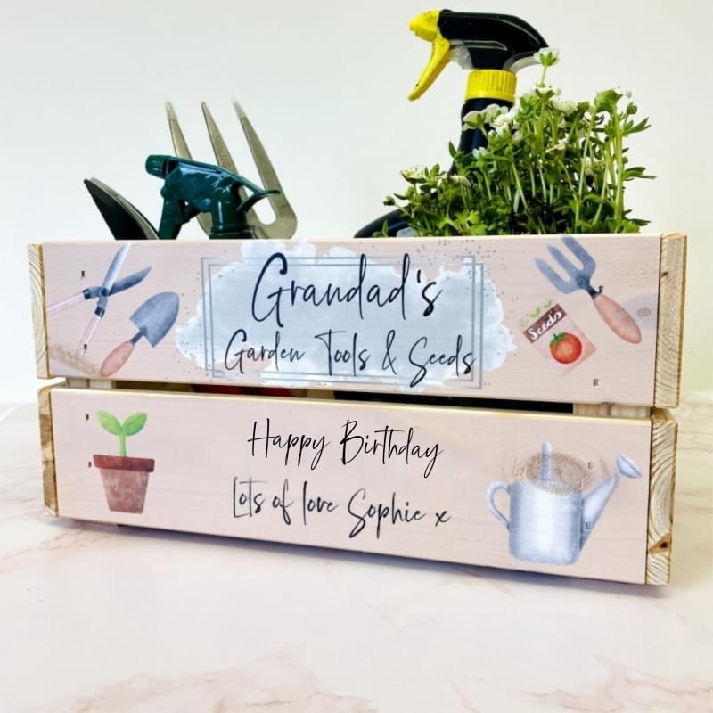 Personalised Garden Tools & Seeds Crate