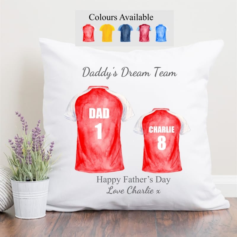 Personalised Family of 2 Football Team Cushion
