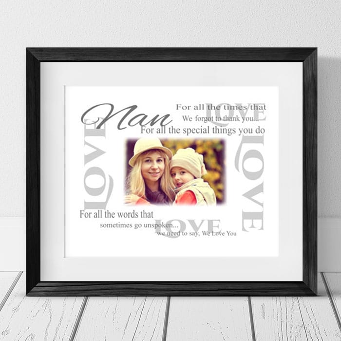 Personalised Thank you Frame - For all the times 