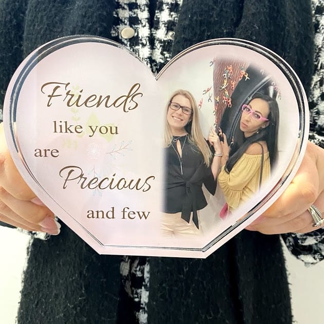 Personalised Acrylic Heart Photo Block - Friends 