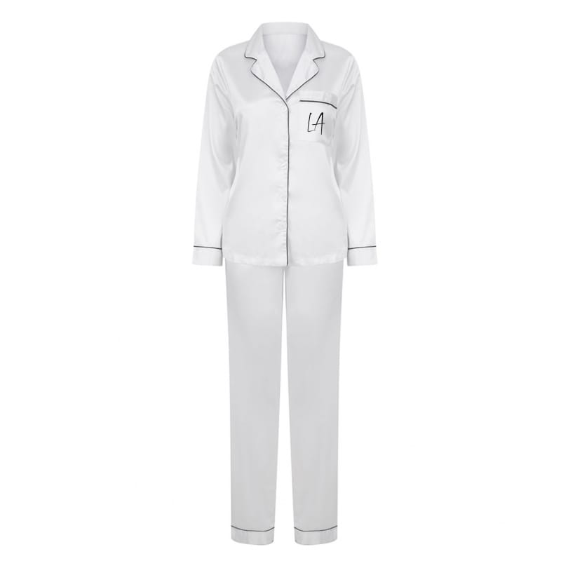 Personalised White Luxury Pyjamas 