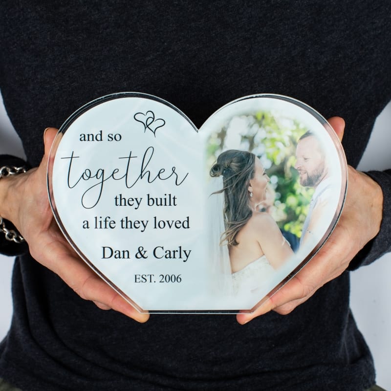  Personalised Acrylic Heart Photo Block - Together