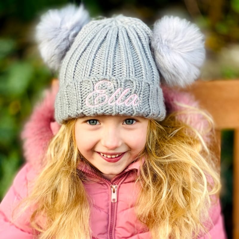Personalised Twin Bobble Hats 