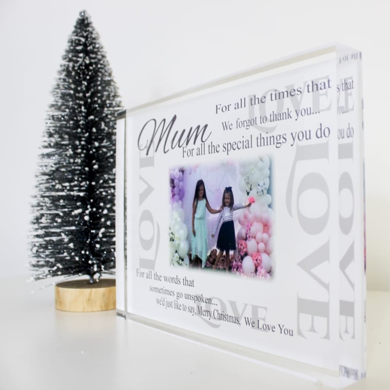 Personalised Thank you Block- Merry Christmas 