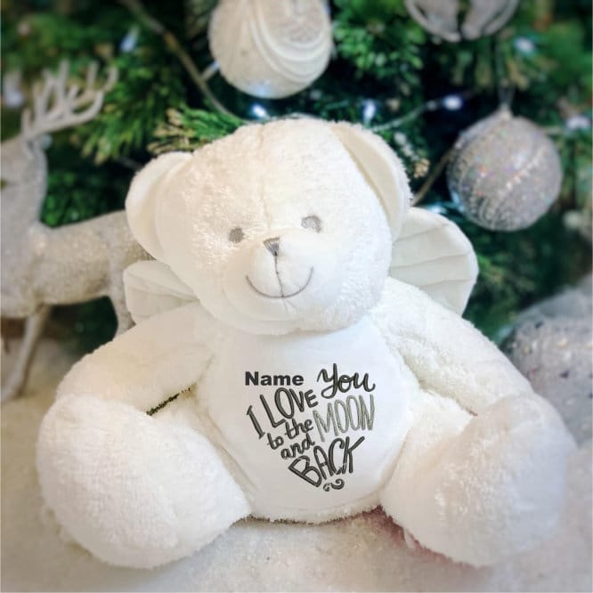 Love You To The Moon And Back Personalised Angel Teddy