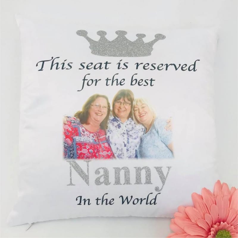 Personalised glitter cushion This seat is reserved for .. 