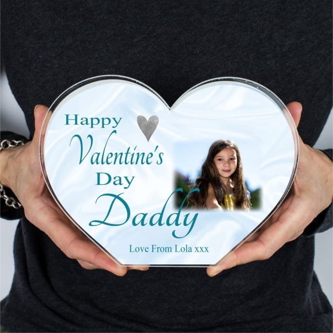 Happy Valentine's Day Daddy - acrylic heart block 