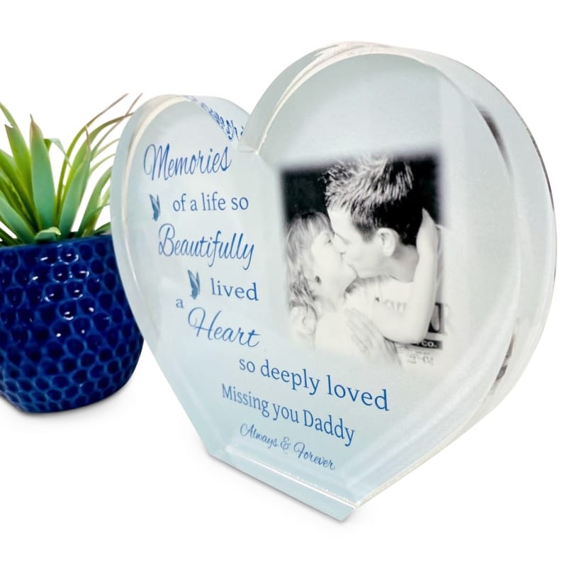 Personalised Acrylic Heart Photo Block - Memories