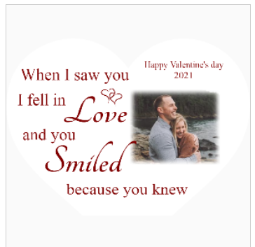 Valentine Personalised Acrylic Heart Photo Block - Love