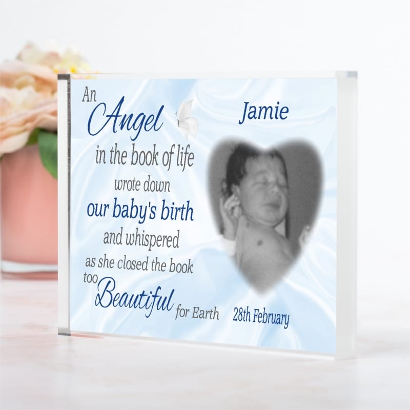 Personalised baby Remembrance - An Angel in the book of life 