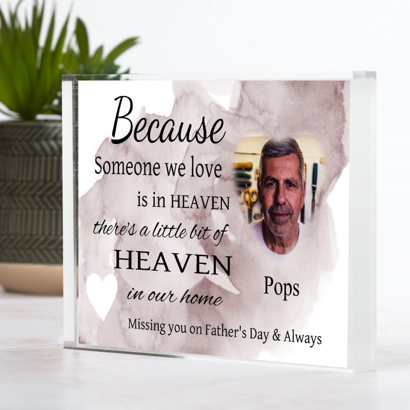 Personalised photo block Remembrance Gift - Father's Day
