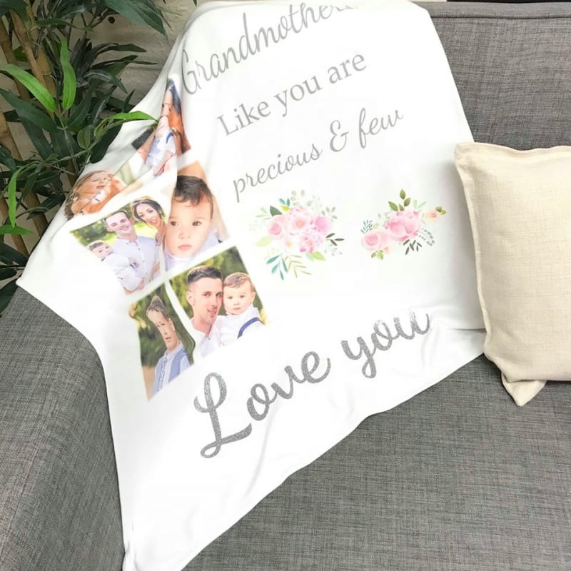 Personalised Photo blanket with additional Glitter text