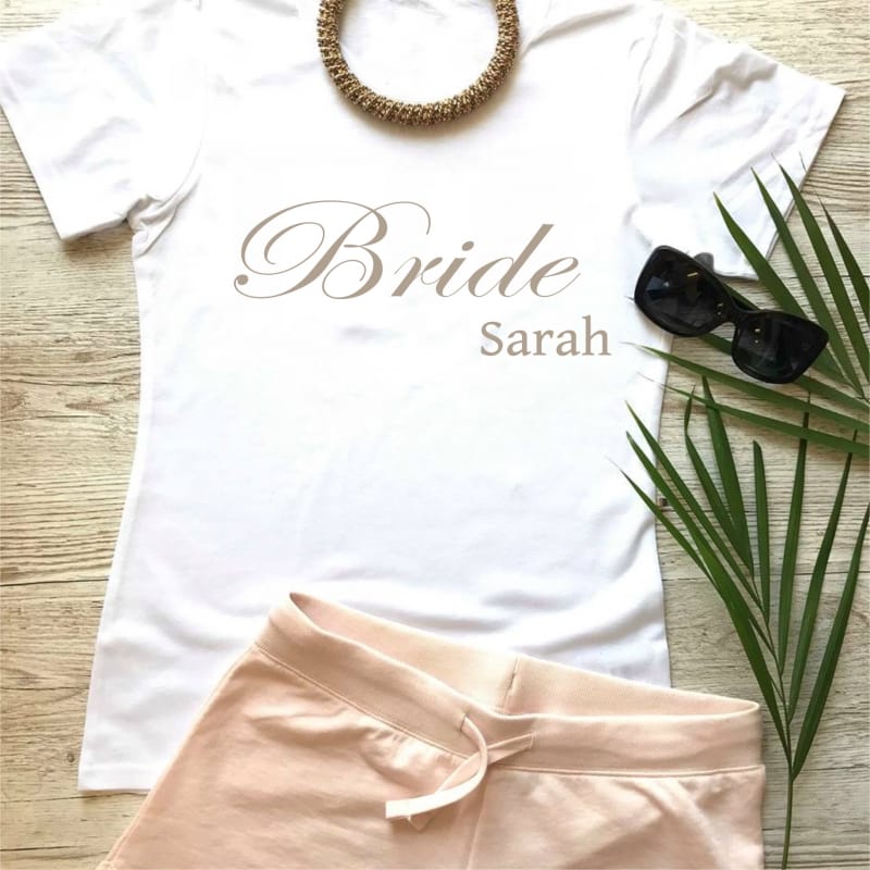 Wedding party personalised stylish lounge wear for the Bride