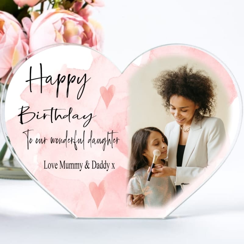 Personalised Heart Daughter Birthday Photo Block