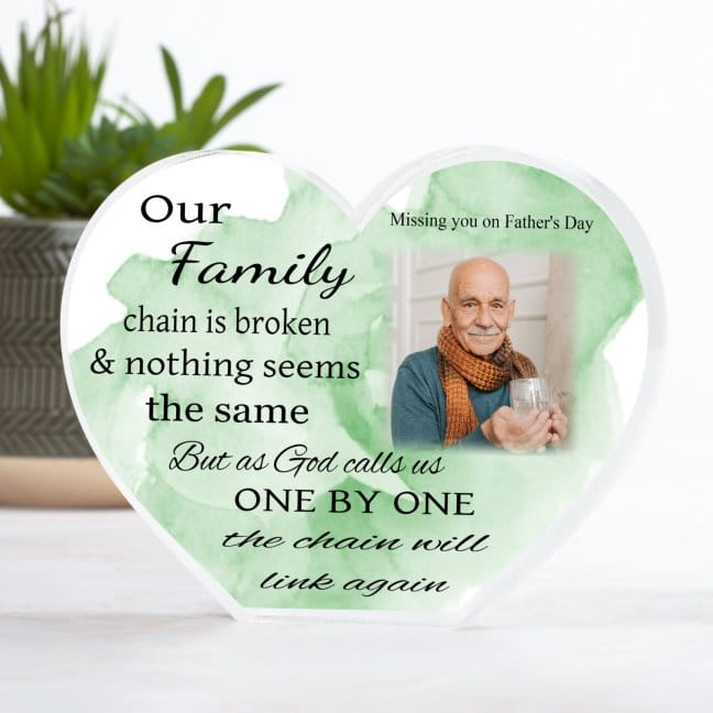 Personalised Father's Day Family Chain Heart Block 