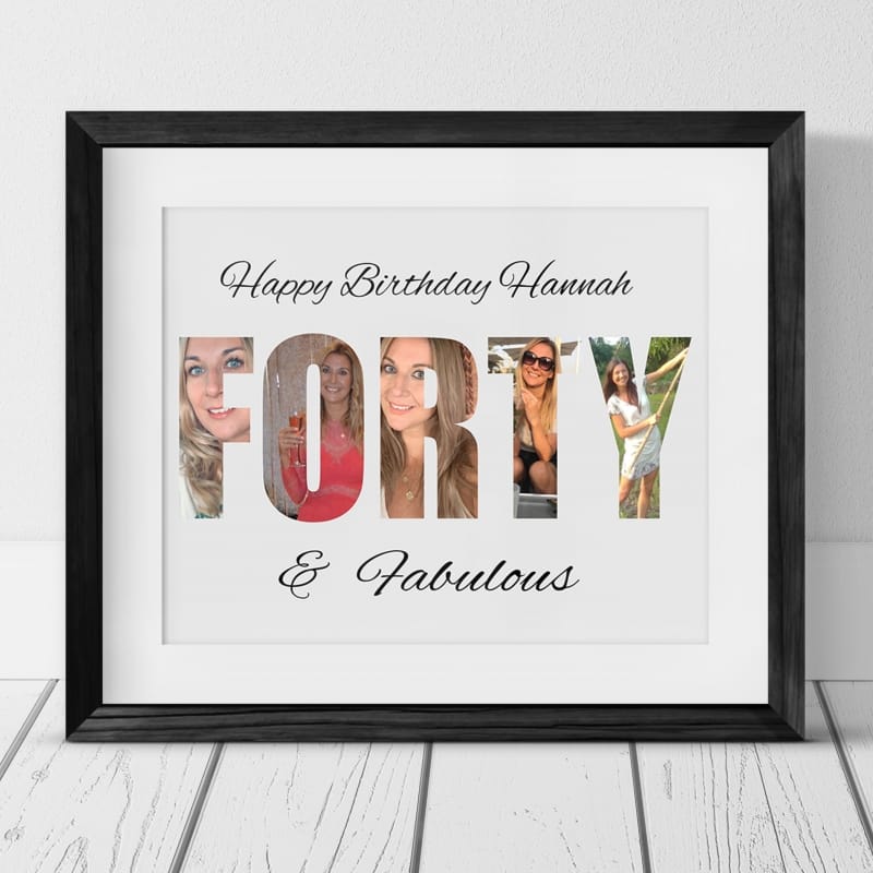 Forty Letters Personalised Photo Collage