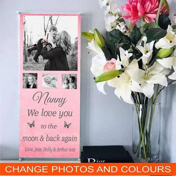 Giant photo clock, we love you to the moon & back