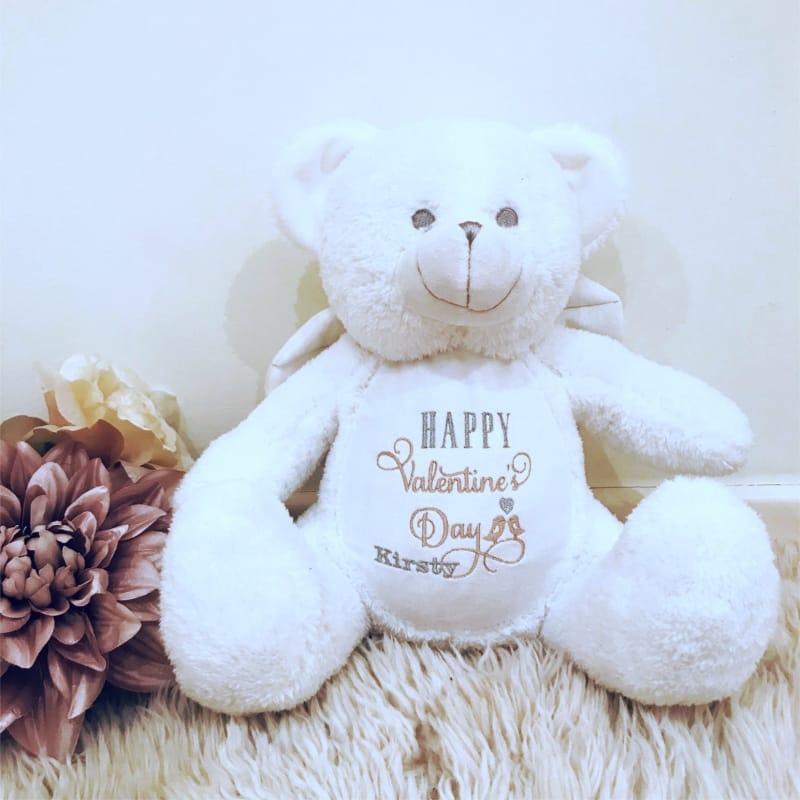 Happy Valentine's Day Embroidered Teddy Bear