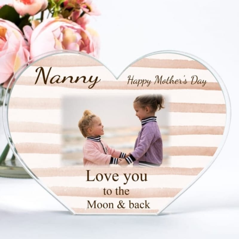 Personalised Acrylic Heart Photo Block - Mother's Day