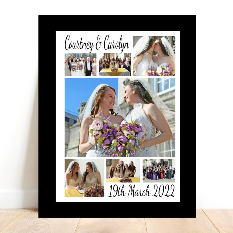 Mounted Print 7 Photo Collage - Wedding