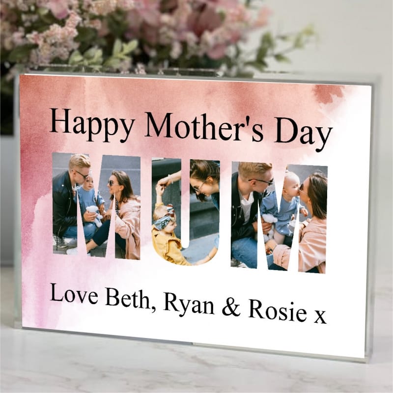 Mum personalised photo block collage mother's day