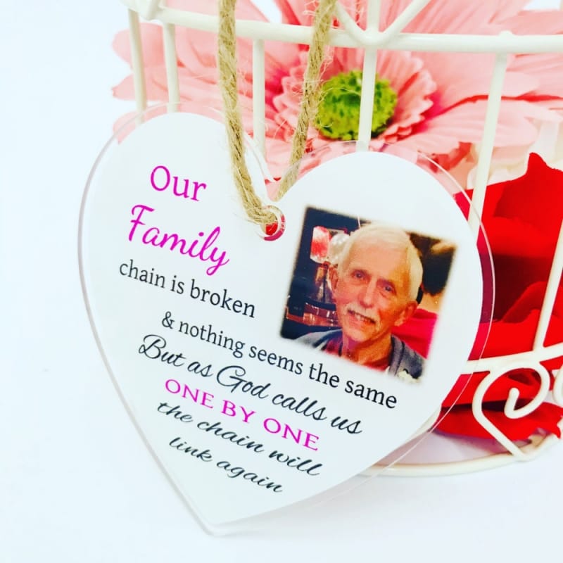 Personalised Remembrance heart - Our family chain