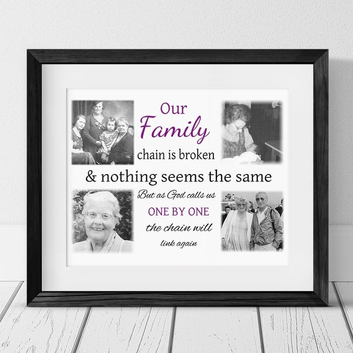 Personalised Remembrance Photo Gift - Our Family Chain