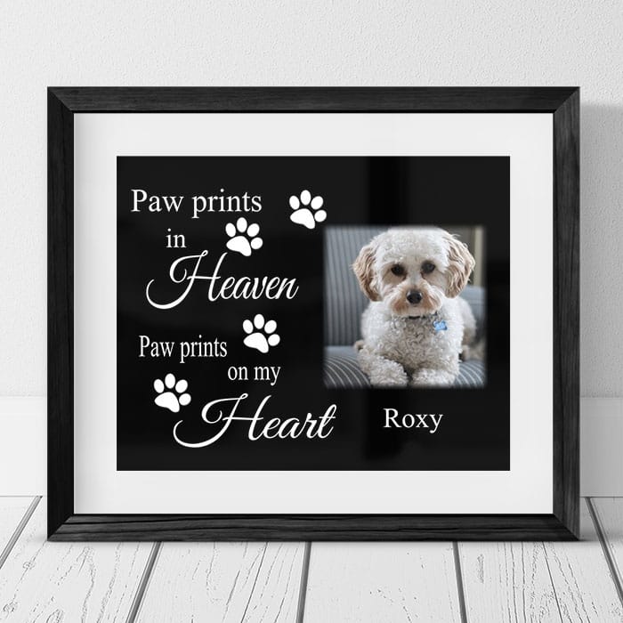 Personalised Pet Remembrance - Paw prints in heaven