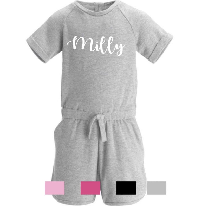 Personalised embroidery name playsuit