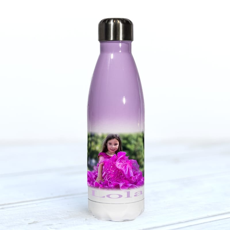 Personalised Purple Water Bottle Photo