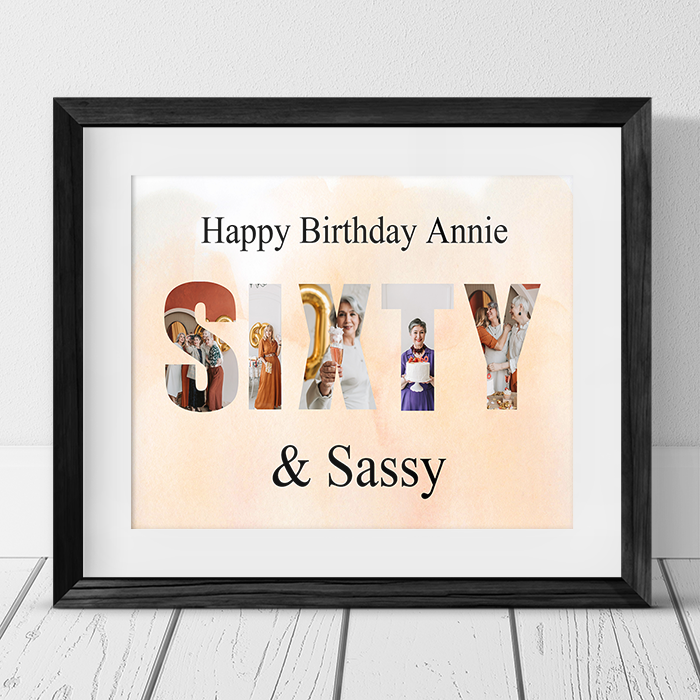 Sixty Birthday Personalised Photo Collage