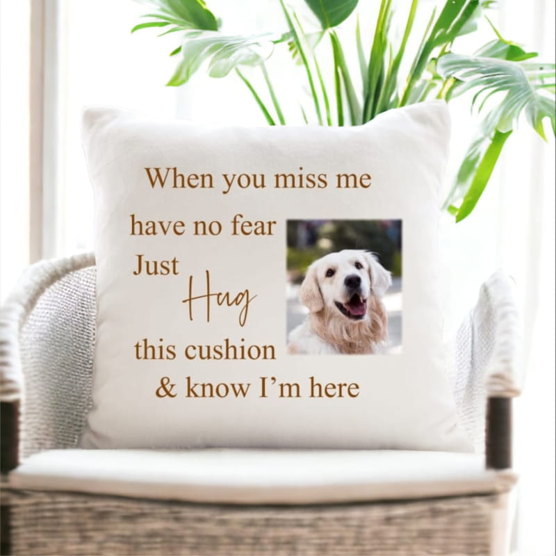 Personalised cushion - When you miss me Pet