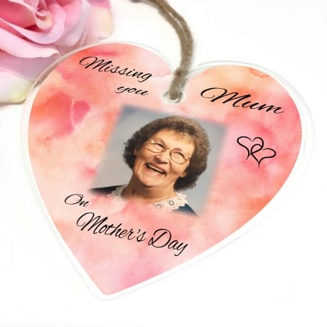 Personalised Acrylic Heart - Missing you Mother's day