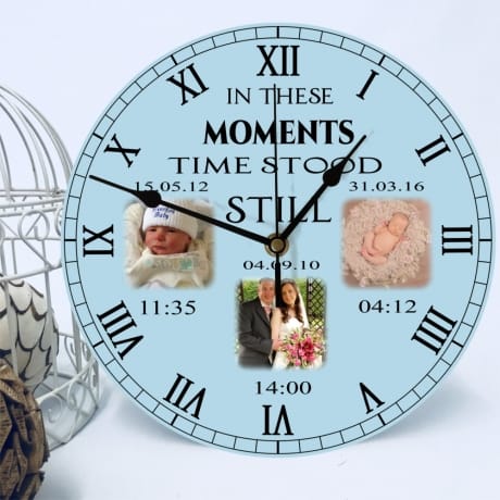 BOGOF Personalised clock - Moments in time x3 photo