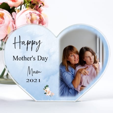Mother's day Heart Photo Block for Mum