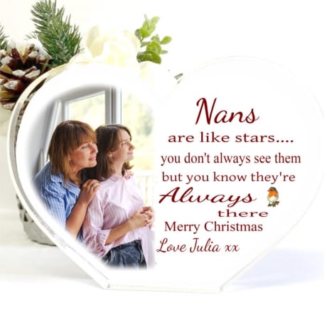Christmas Acrylic Heart Block -Nans are like Stars 