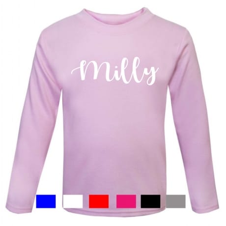 Personalised embroidery name long sleeved T-shirt