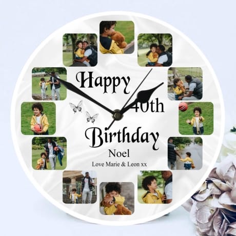 Personalised Clock - 12 Photo Birthday