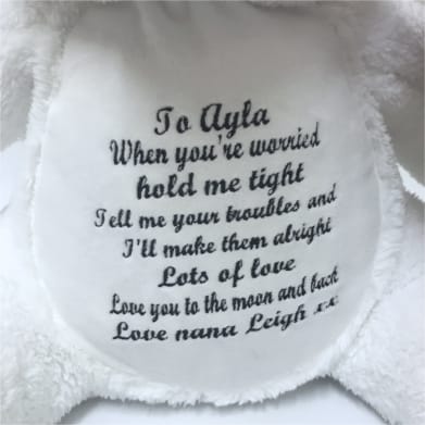 Personalised Angel Teddy - When You're Worried Hold Me Tight