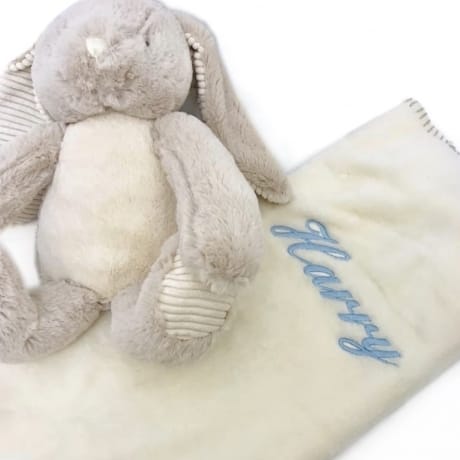 Personalised Rabbit & Blanket Gift Set