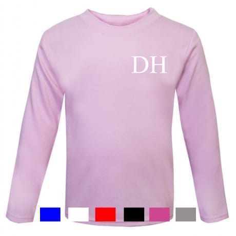Personalised embroidery initials long sleeved T-shirt