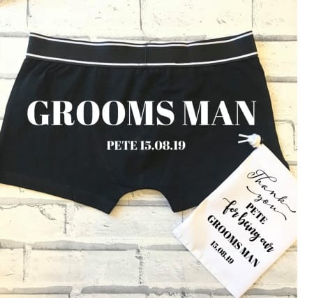 Personalised Grooms man wedding day boxers