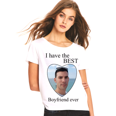 Ladies Boyfriend T-shirt, Text Boyfriend can be changed