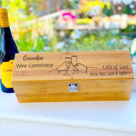 Personalised Wooden Wine Box Design 2